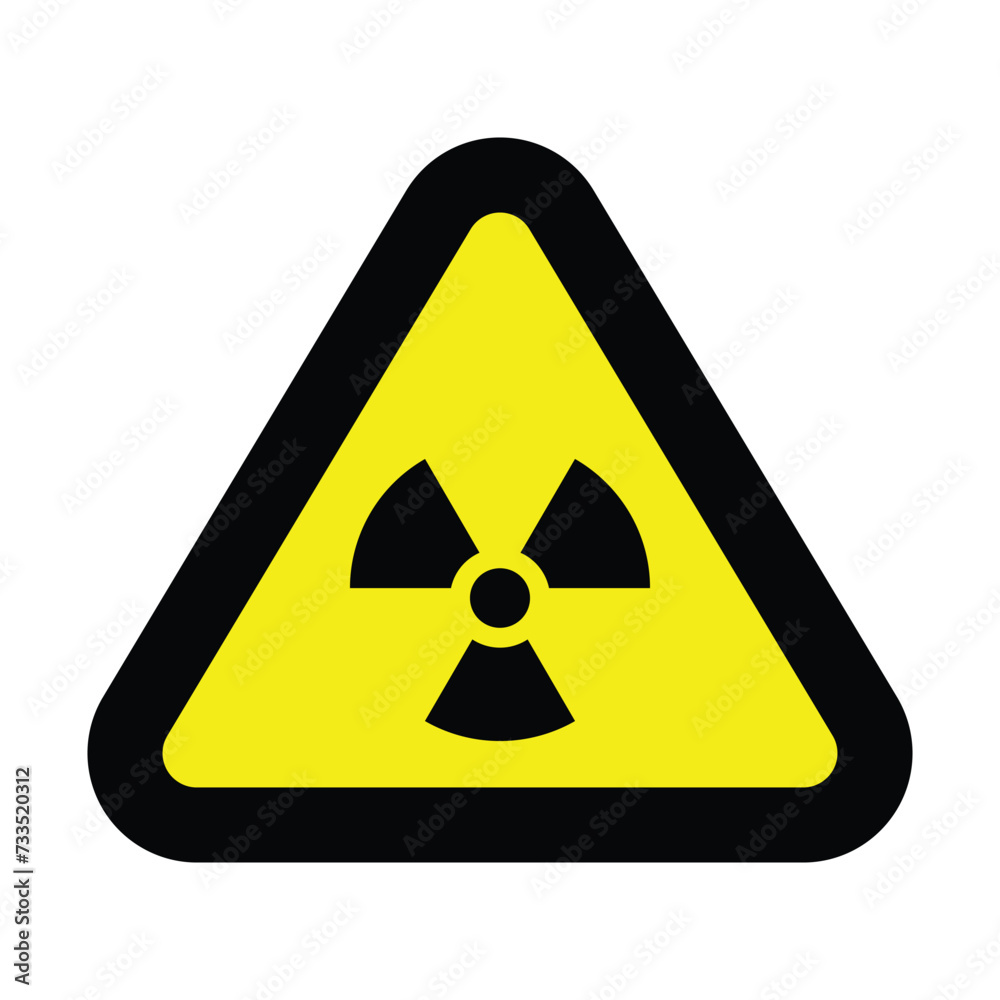 radioactive yellow black triangle icon nuclear sign isolated warning danger symbol alert caution hazard danger traffic vector flat design for website mobile isolated white Background radioactive yellow black triangle icon nuclear sign isolated warning danger symbol alert caution hazard danger traffic vector flat design for website mobile isolated white Background