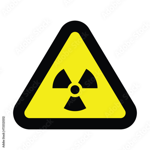 radioactive yellow black triangle icon nuclear sign isolated warning danger symbol alert caution hazard danger traffic vector flat design for website mobile isolated white Background
