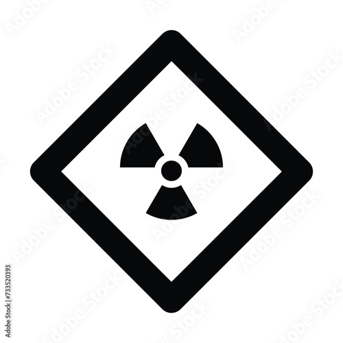 radioactive icon nuclear sign design isolated warning danger symbol alert caution hazard danger traffic vector flat design for website mobile isolated white Background