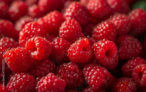 Fresh red raspberry background represents healthy diet concept