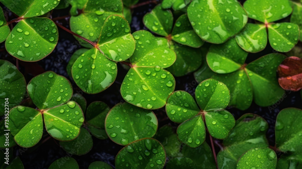 Colorful clover leaf pattern in autumn Colorful clover leaf pattern in autumn