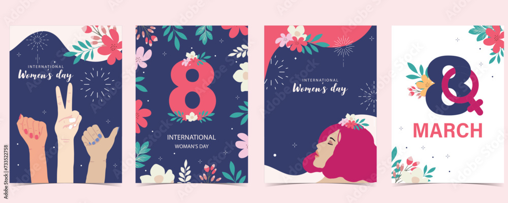 woman international day background with face,hair,hand and flower for A4 vertical size