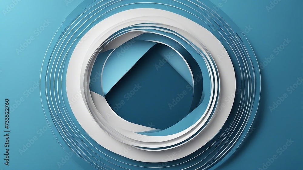 close up view of a window A paper layer circle blue abstract background. Curves and lines use for banner, cover, poster, close up view of a window A paper layer circle blue abstract background. Curves and lines use for banner, cover, poster,