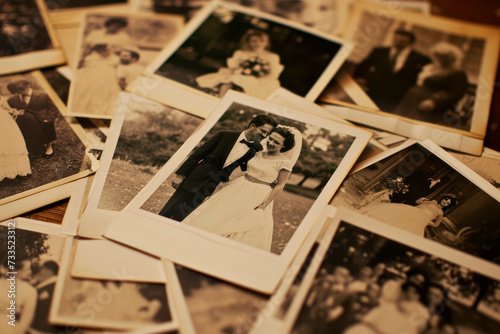 Capturing Love in Instant Frames: A Collection of Polaroid Photos from a 60s or 70s Wedding Photoshoot – Nostalgic Moments Frozen in Time.