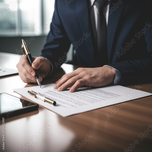 Businessman sign contract in meeting room © kenkuza