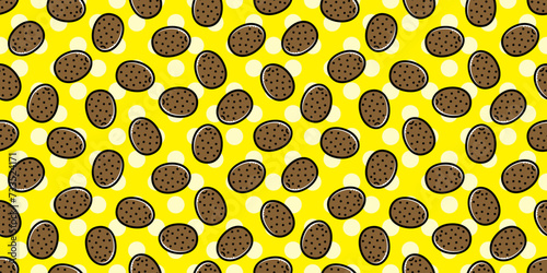 Kiwi illustration background. Seamless pattern. Vector. キウイのイラストパターン　背景素材