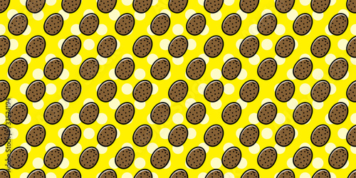 Kiwi illustration background. Seamless pattern. Vector. キウイのイラストパターン　背景素材