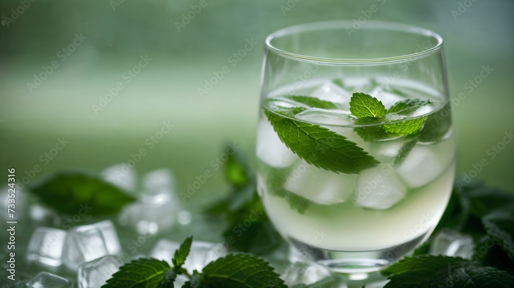 Un verre givré contient une boisson à la menthe glaciale, une brise fraîche dans la chaleur estivale. Les bulles pétillent avec vivacité, offrant une expérience désaltérante et revigorante. Un verre givré contient une boisson à la menthe glaciale, une brise fraîche dans la chaleur estivale. Les bulles pétillent avec vivacité, offrant une expérience désaltérante et revigorante.
