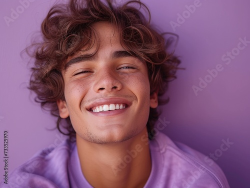 happy smiling caucasian man portrait, professional studio background