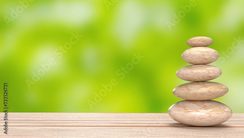 The Stones stack for zen or spa concept 3d rendering..