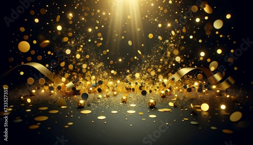 黒い背景にコインが降り注ぐイメージ