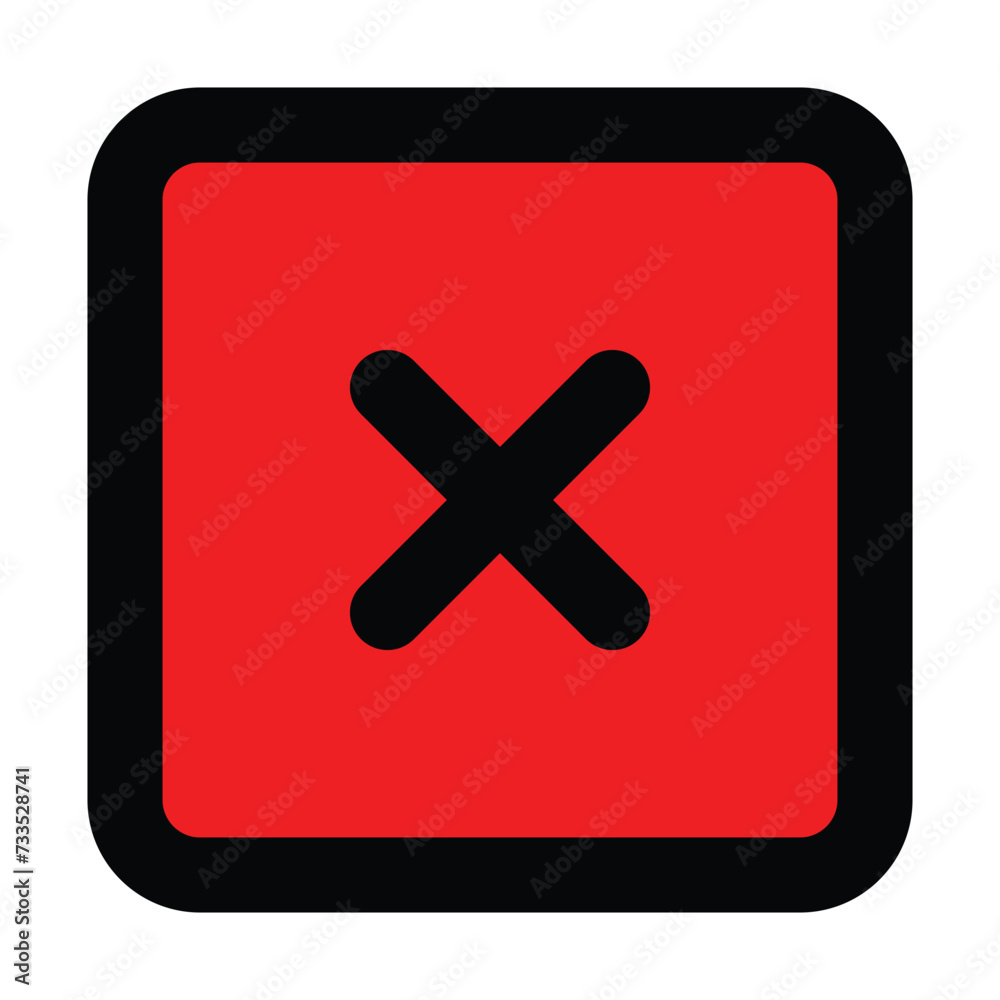 attention crossing x stop red black square sign traffic warning caution isolated symbol logo hazard danger badge road mark vector flat design for website mobile isolated white Background attention crossing x stop red black square sign traffic warning caution isolated symbol logo hazard danger badge road mark vector flat design for website mobile isolated white Background