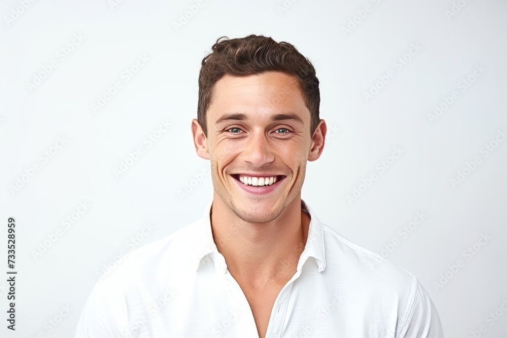 Portrait of a happy young man smiling, isolated on white background Portrait of a happy young man smiling, isolated on white background