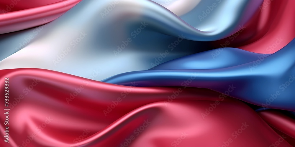 Abstract Bright Red And Blue Fabric Texture With Soft Silk Appearance Background