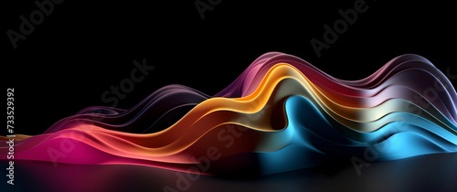 Abstract wavy shapes on a dark background, in a youthful and light magenta style