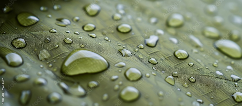 Light green rip stop fabric for tents with water-repellent properties and raindrop patterns. Light green rip stop fabric for tents with water-repellent properties and raindrop patterns.