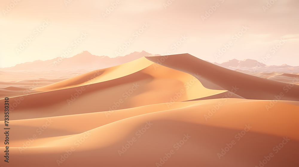Naklejka premium Desert background, desert landscape photography with golden sand dunes
