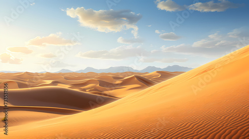 Desert landscape  sand dunes with wavy pattern