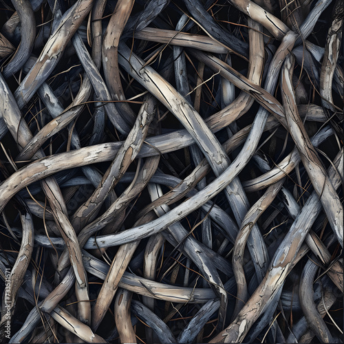 close up of a pile of rope ,Ai generative 