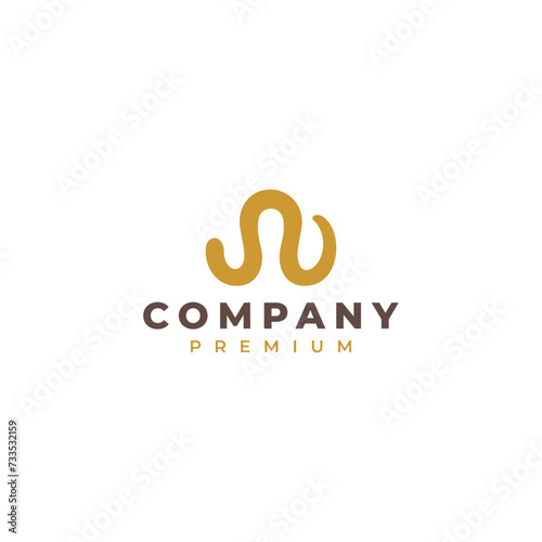 letter w worm brand logo design