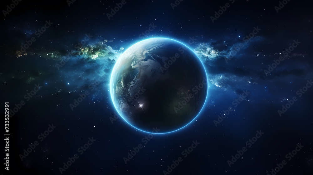 Naklejka premium Space galaxy background, 3D illustration of nebulae in the universe