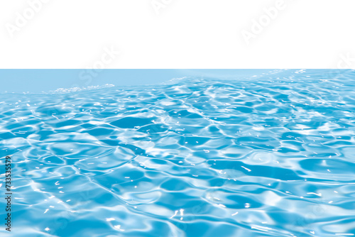 Water surface. Bluewater waves on the surface ripples blurred. Defocus blurred transparent blue colored clear calm water surface texture with splash and bubbles. Water waves with shining pattern. © Water 💧 Shining 📸