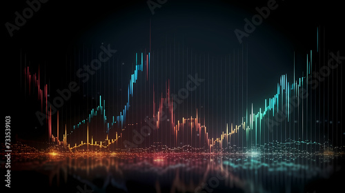 Stock market chart line concept, business chart on stock market background © jiejie