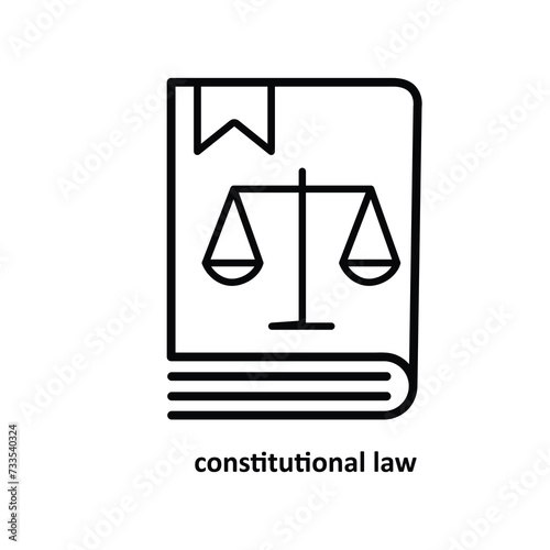 constitutional law icon. vector simple liner constitutional law sign illustration on white background..eps photo