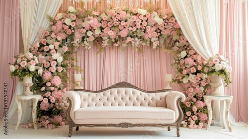 soft pink wedding stage