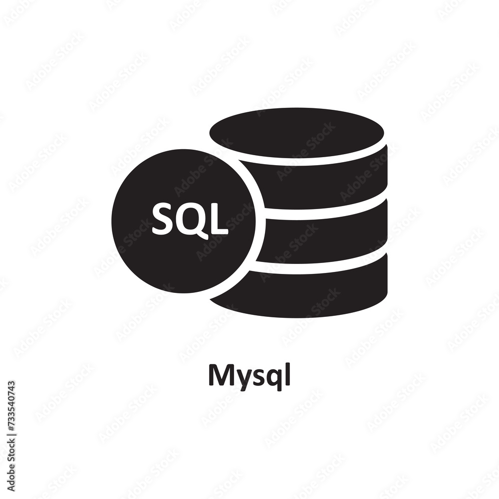 Mysql icon. simple flat Mysql icon on white background..eps Mysql icon. simple flat Mysql icon on white background..eps