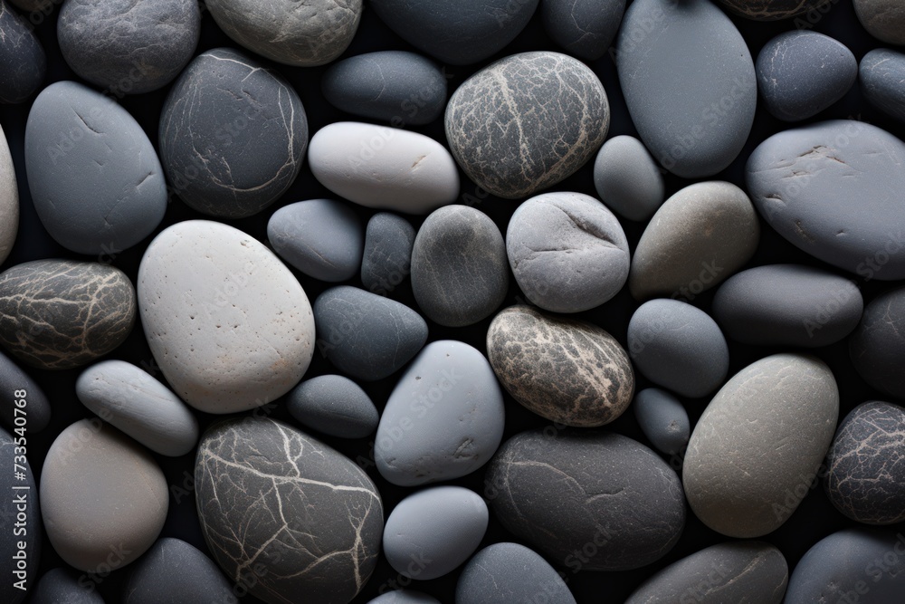 Close-up of grey pebbles. Close-up of grey pebbles.