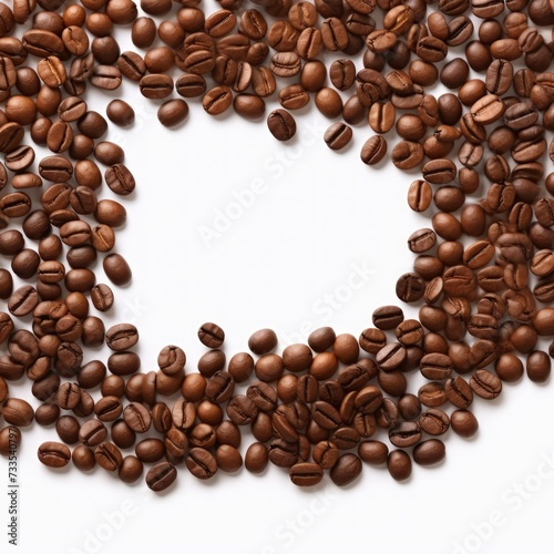 Coffee beans frame on a transparent background  cutout