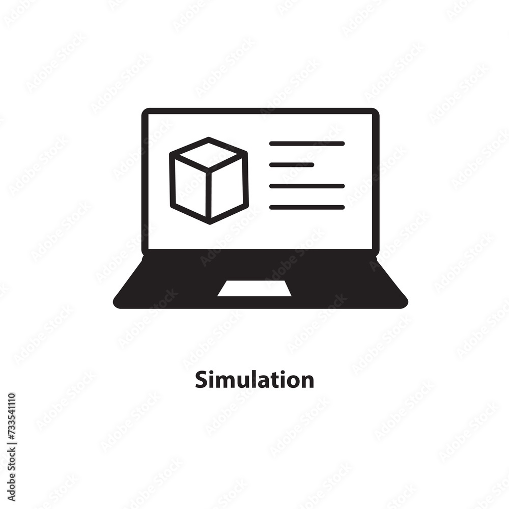 Simulation icon. simple flat vector Simulation icon on white background..eps Simulation icon. simple flat vector Simulation icon on white background..eps