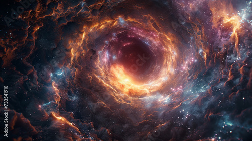Abstract background with black hole in space