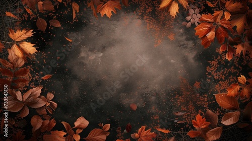 Fundo fotográfico para o outono, com folhas secas e aspecto rústico.