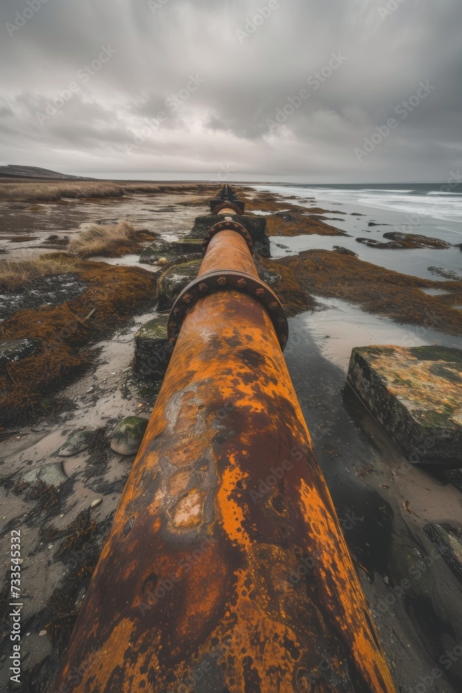 Pipeline and pipe rack of petroleum and natural gas transportation pipeline to the industrial refinery, petroleum organization delivering resources production Pipeline and pipe rack of petroleum and natural gas transportation pipeline to the industrial refinery, petroleum organization delivering resources production