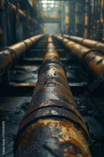 Pipeline and pipe rack of petroleum and natural gas transportation pipeline to the industrial refinery, petroleum organization delivering resources production