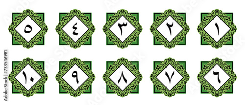 Arabic numeral design with ornaments for book pages or other. vector files. isolated on a transparent background