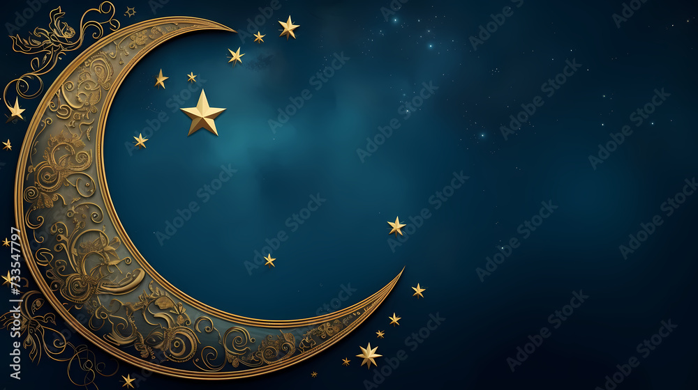 Naklejka premium Glowing background for muslim feast in holy month of Ramadan Kareem
