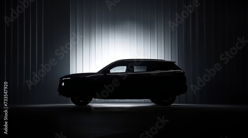 Dramatic Silhouette of a Vehicle Against a Dark Canvas with © Sheharyar