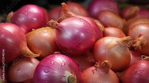 Bulb onions close-up, Hyper Real