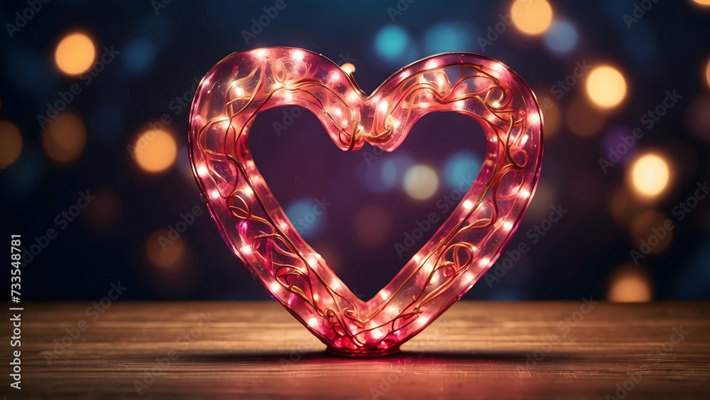 Valentine's day background with heart shape and bokeh,Saint valentine background.