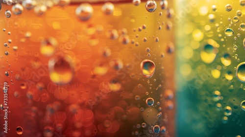 Carbonated Drink Bubbles in an Amber Glass