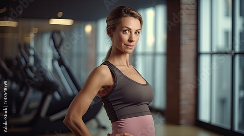 Fitness instructor for pregnant women close-up, Hyper Real