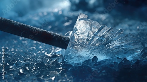 Ice scraper close-up, Hyper Real