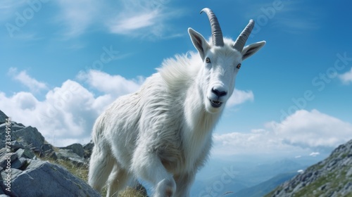 Mountain goat close-up, Hyper Real