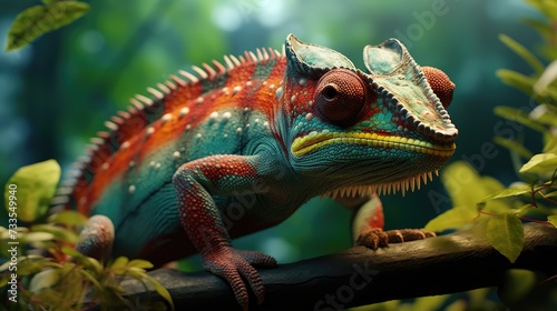 Chameleon close-up  Hyper Real