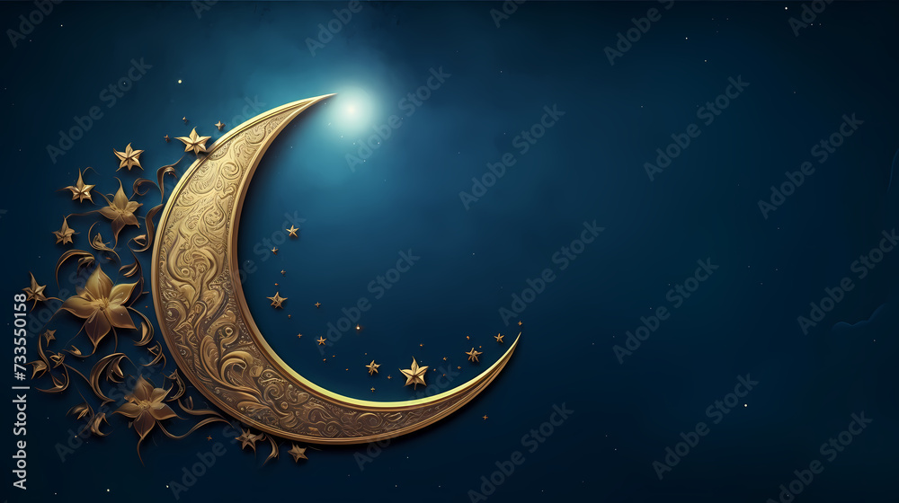Naklejka premium Glowing background for muslim feast in holy month of Ramadan Kareem