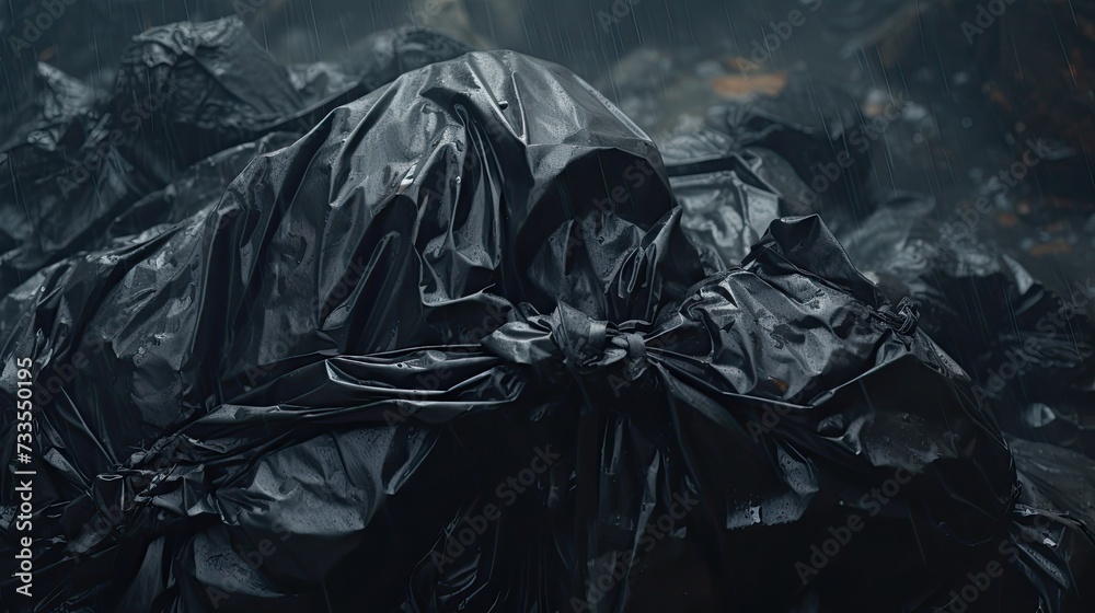 Garbage bags close-up, Hyper Real