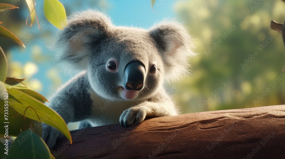 Obraz premium Koala close-up, Hyper Real